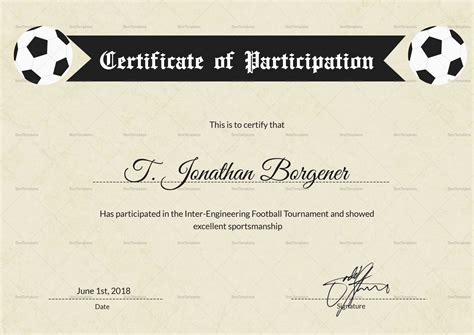 Free Sports Certificate Templates