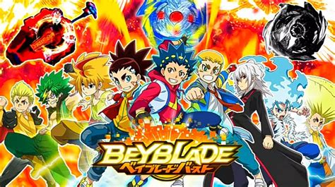 This poster shows 9 characters from the 4 seasons of Beyblade Burst that will appear in season 5 ...