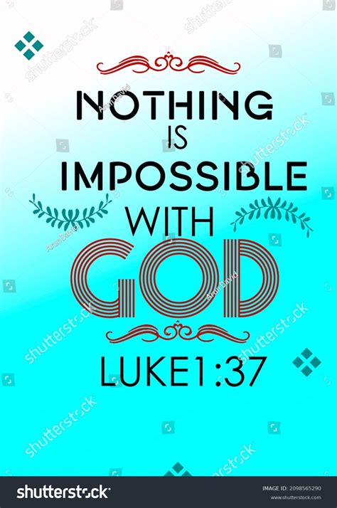 Bible Verse Nothing Impossible God Luke Stock Illustration 2098565290 ...