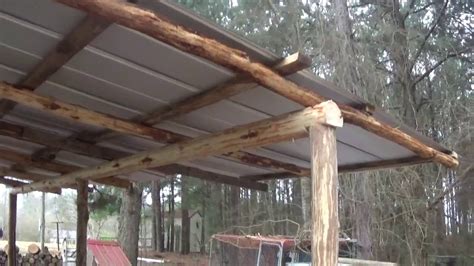 round wood pole barn sideshed part 3 complete - YouTube