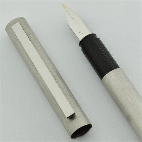 Lamy 50 (CP1) Fountain Pen - Early Edition, Brushed Steel, 14k Fine Nib (Superior, Works Well ...