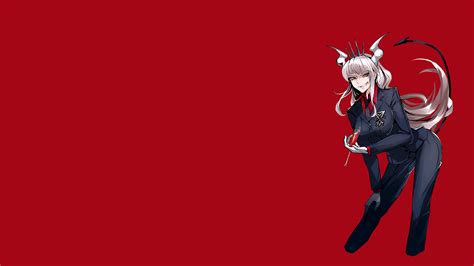 壁纸 : Lucifer Helltaker, 红色背景, 恶魔女孩, 喇叭, 尾巴, 动漫女孩 3840x2160 - Toomy115 - 1897765 - 电脑桌面壁纸 ...