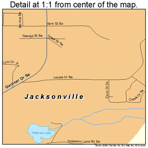 Jacksonville Alabama Street Map 0138272