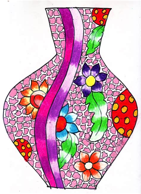 Vase Of Flowers Drawing Easy : Vase Coloring Pages - GetColoringPages ...