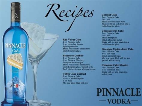 Pinnacle Cake Vodka Recipes ~Now you can have your cake and drink it ...