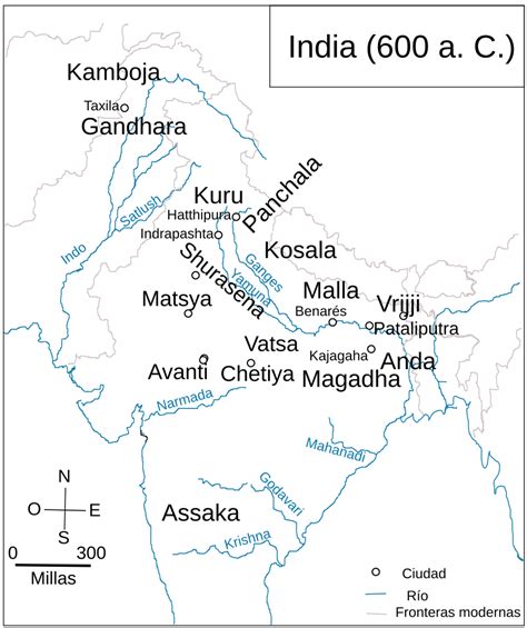 16 Mahajanapadas On Political Map Of India - Map