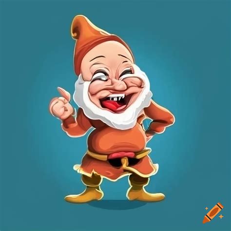 Cartoon of a laughing dwarf on Craiyon