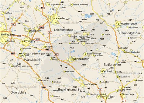 Northamptonshire Map - England County Maps: UK