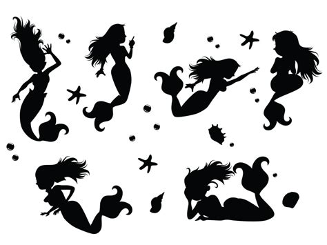 Mermaid Silhoutte Vectors - Download Free Vector Art, Stock Graphics & Images