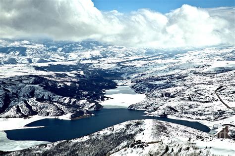 Jordanelle Reservoir Winter Wonderland Photograph by Adam Jewell