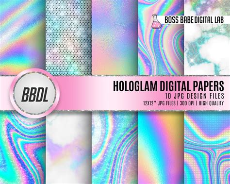 Hologlam Digital Paper, Hologram Glitter Paper, Marble Backgrounds ...