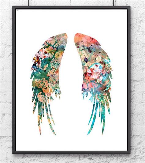 Watercolor angel, Wings art, Feather art