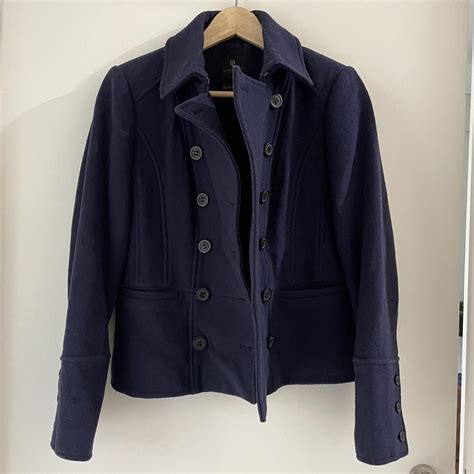 David Lawrence Women's Navy Coat | Depop