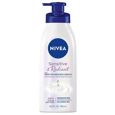 Buy Nivea Sensitive and Radiant Body Lotion for Sensitive Skin, Unscented Body Lotion With ...