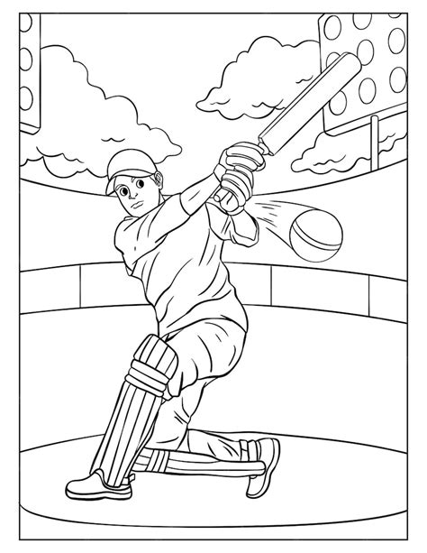 Premium Vector | Cricket coloring page for kids