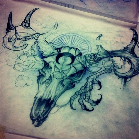 Longhorn Tattoo #skull | Tattoo Me Crazy | Pinterest | Awesome, Deer ...