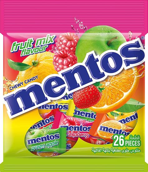 Mentos Five Fruit Flavors Chewy Candy, 26 Piece Bag: Buy Online at Best ...