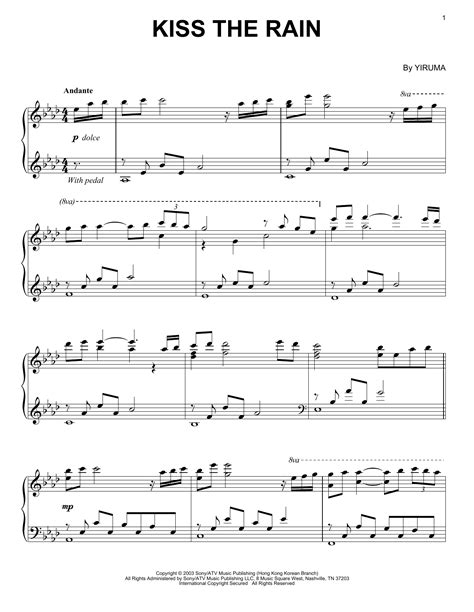 Yiruma "Kiss The Rain" Sheet Music Notes | Download Printable PDF Score 49627