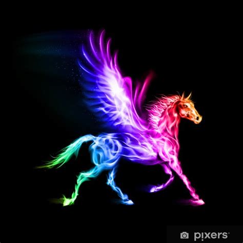 Wall Mural Colorful fire Pegasus. - PIXERS.CA