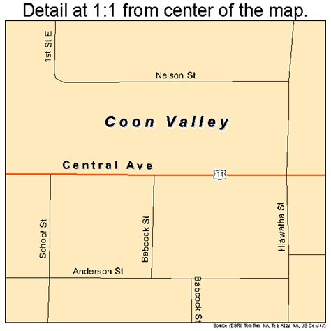 Coon Valley Wisconsin Street Map 5516900