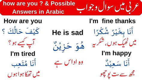 Learn Asking & Talking how you feel today in Arabic | How are you in ...