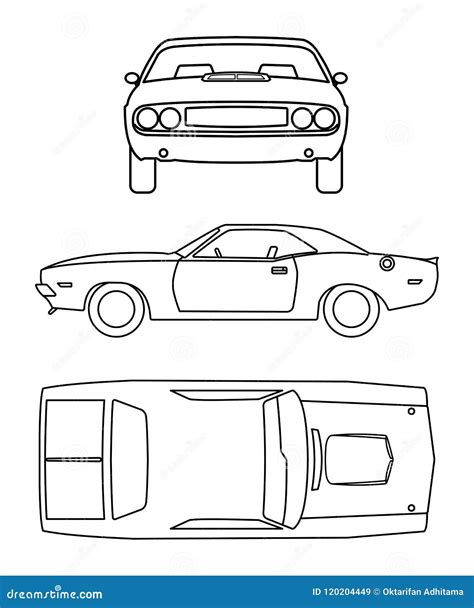 Muscle Car Silhouette stock vector. Illustration of american - 120204449