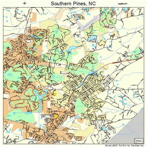 Southern Pines North Carolina Street Map 3763120