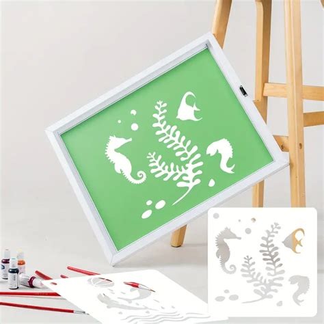 Stencils Painting Small Reusable Sea Life Mermaid Stencil - Temu