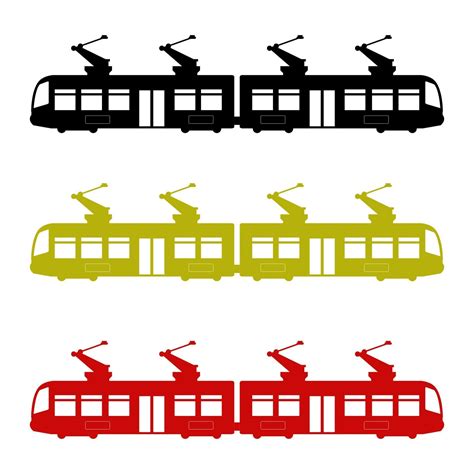 Tram Set On White Background 2148580 Vector Art at Vecteezy