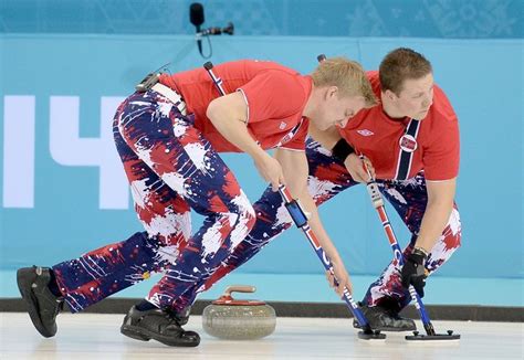 And the fashion gold medal goes to... Team Norway's curling pants ...