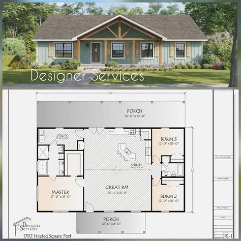 Cedar Home Plan, 1792 Square Feet - Etsy | Pole barn house plans, House plans farmhouse, Cedar homes