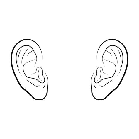 Premium Vector | Free Vector human ear outline