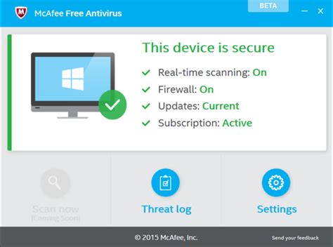 McAfee releases first McAfee Free Antivirus beta