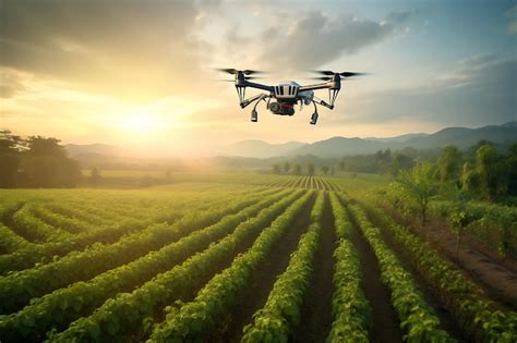 Premium AI Image | Smart agriculture using drones and IoT future vision