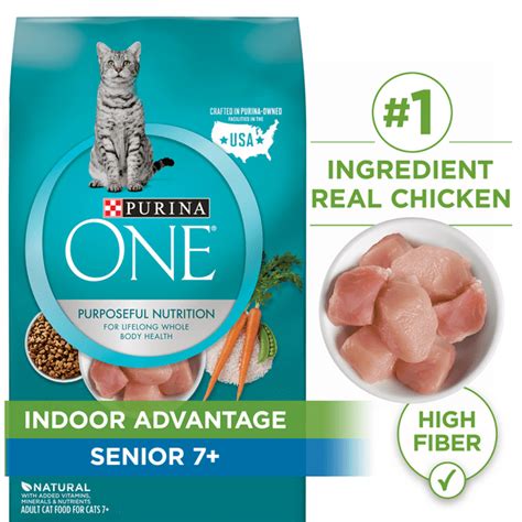 Purina ONE High Protein, Natural Senior Dry Cat Food, Indoor Advantage ...