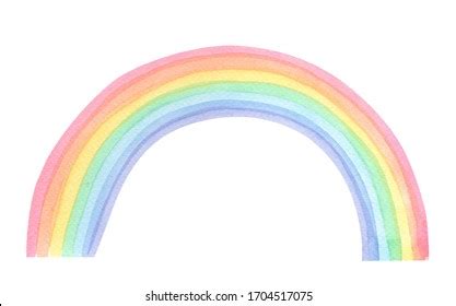 Watercolor Multicolored Rainbow On White Backgroundwatercolour Stock Illustration 1704517075 ...