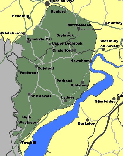 Maps of Forest of Dean, Wye Valley, Severn Vale, Leadon Vale ...