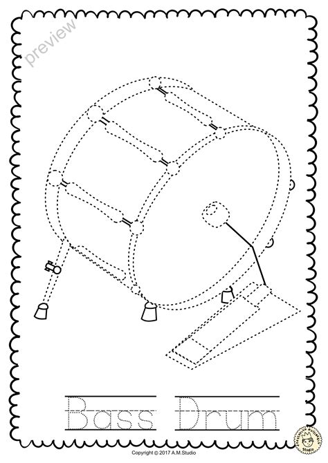 Percussion Instruments Coloring Pages - Dennis Henninger's Coloring Pages