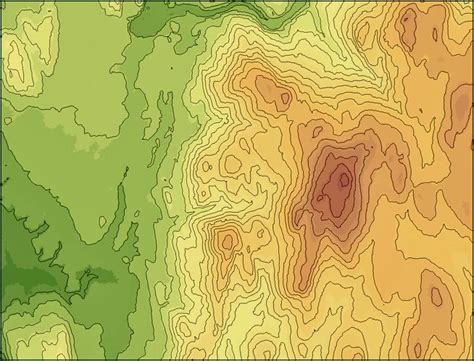 Topographic world map with contour lines and color coded elevations ...