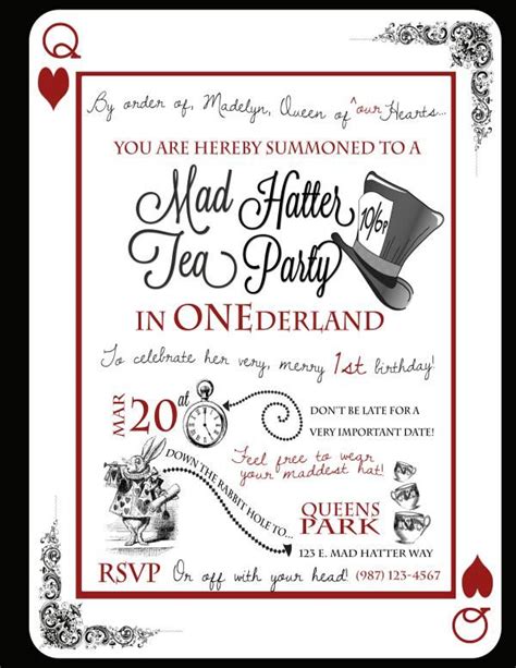 Nice Create Easy Mad Hatter Tea Party Invitations Designs Ideas | Mad hatter tea party ...