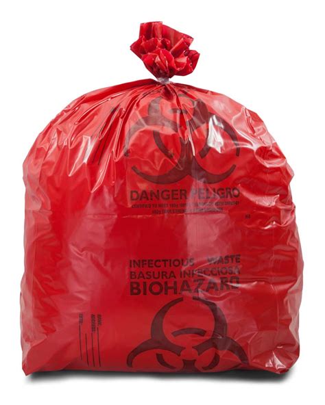 8-10 Gallon Red Medical Waste Trash Bags - 3 Mil