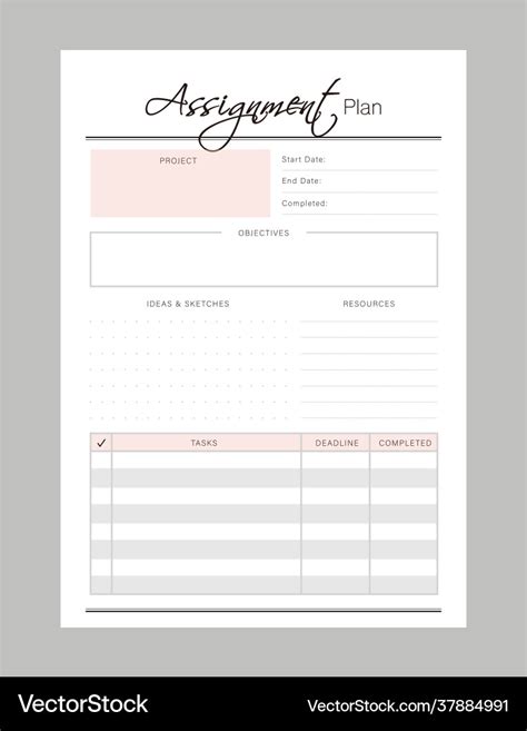 Weekly Homework Planner Printable