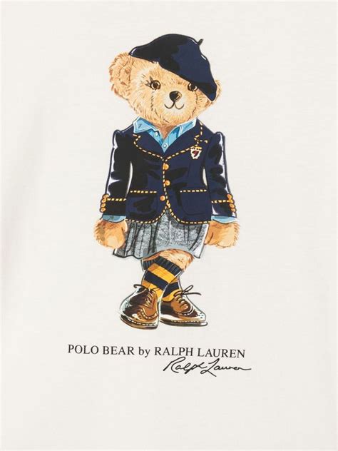 Polo Bear cotton T-Shirt from RALPH LAUREN KIDS featuring white, cotton ...