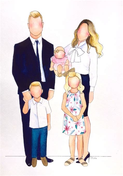 Watercolor family portrait by brushworkbyjustine | Watercolor family ...