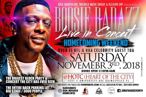 BOOSIE LIVE IN CONCERT, North Central Florida FL - Nov 3, 2018 - 10:00 PM