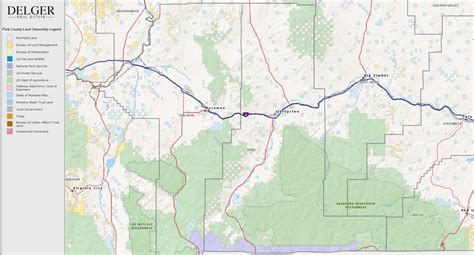 Public Land Map – Park County – Montana – DELGER REAL ESTATE – MONTANA RANCHES