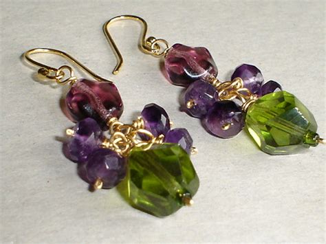 14k Gold Faceted Amethist and Peridot Earrings | NATALIA PHOTOS | Flickr