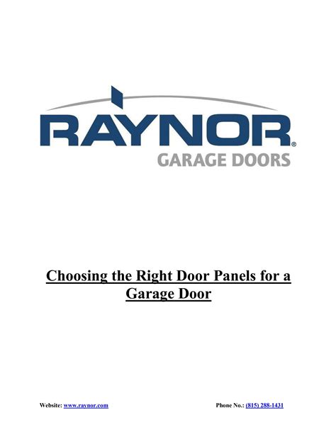 Choosing the Right Door Panels for a Garage Door by Raynor Garage Doors - Issuu