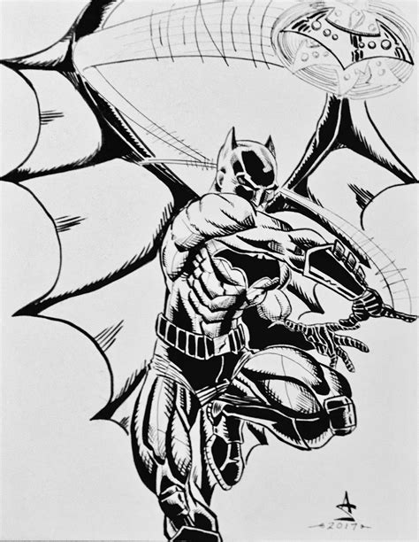 Batman batarang sketch - inks | Ink sketch, Batman batarang, Book art