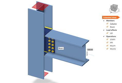 Extended shear plate | IDEA StatiCa